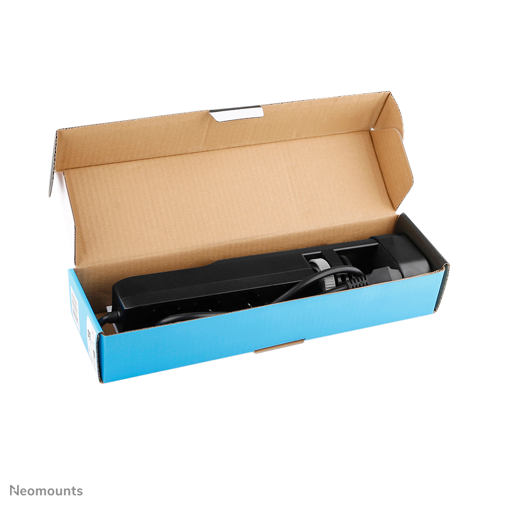 Neomounts DS22-840BL6 Tischsteckdose mit Klemme und USB-C- und USB-A-Anschlüssen - Schnellladung